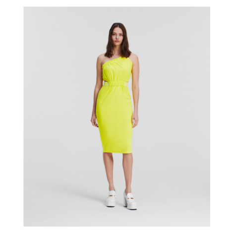 Šaty Karl Lagerfeld Cut Out Jersey Dress Zelená