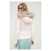 Páperová bunda Tommy Jeans dámska,ružová farba,zimná,DW0DW08588