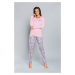 Lira women's pajamas long sleeves, long pants - pink/print