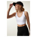 Happiness İstanbul White Strappy Shaper Sports Bra