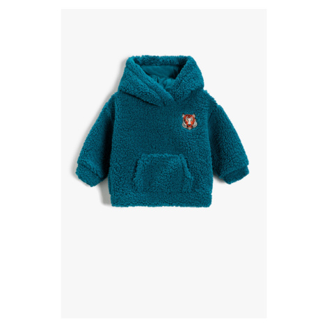 Koton Hooded Plush Kangaroo Pocket Sweatshirt