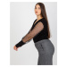 Dámská černá halenka plus size s ozdobnými rukávy