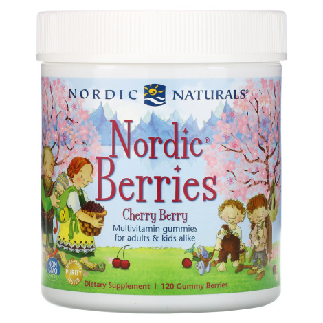 Nordic Naturals Nordic Berries Multivitamín pre deti, čerešňa, 120 gumových bonbónov