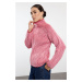 Trendyol Pink Soft Textured Stand Collar Knitwear Sweater