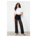 Trendyol Black Lace Flare Flare Woven Trousers