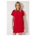 Happiness İstanbul Women's Red Crew Neck Basic Crepe Dress