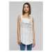 Ladies Long Leo Print Loose Tank wht/blk