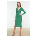 Trendyol Green Draped Knitted Dress