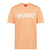 HUGO Tričko 'Dulivio'  oranžová / biela