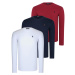 TRIPLE SET T8588 DEWBERRY ROUND NECK MEN'S SWEATSHIRT-WHITE-NAVY-BURGUNDY