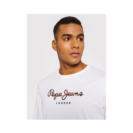 Pepe Jeans S dlhými rukávmi Eggo PM508209 Biela Regular Fit