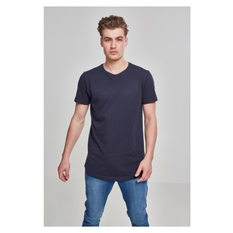 Shaped long T-shirt in a navy design Urban Classics