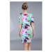 Dámske šaty pre plnoštíhle kvetinový vzor farebné - Zelená / - Efect