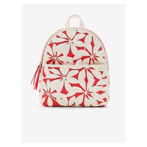 Women's Coral-Beige Floral Backpack Desigual Onyx Mombasa Mini - Women