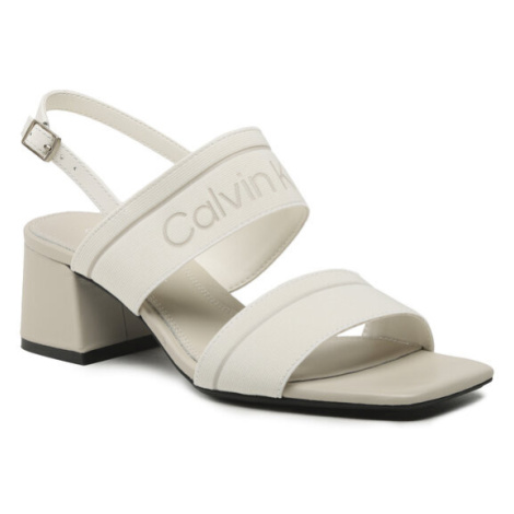 Calvin Klein Sandále Squared Blk Hl Sandal 45 He HW0HW01635 Écru