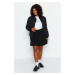 Trendyol Curve Black Plain A-line Polyviscon Weave Plus Size Skirt