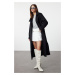 Trendyol Black Collar Detailed Oversize Woolen Coat