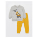 LC Waikiki Crew Neck Printed Long Sleeve Baby Boy Sweatshirt and Sweatpants 2-Set