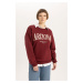 DEFACTO Relax Fit Crew Neck University Printed Thick Fabric Sweatshirt