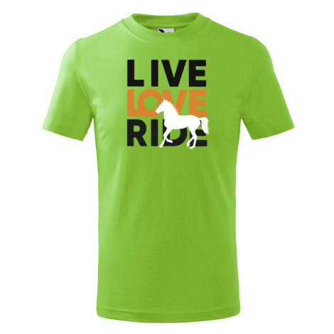 Detské tričko pre milovníkov koní - Live love ride