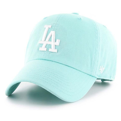 Bavlnená šiltovka 47 brand MLB Los Angeles Dodgers tyrkysová farba, s nášivkou, B-RGW12GWSNL-TFC