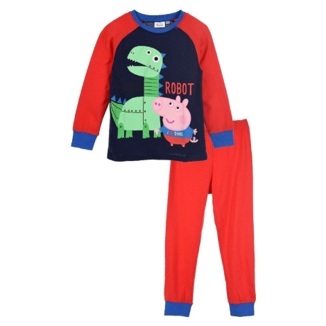 Červeno-modré pyžamo pre chlapcov Peppa George Peppa Pig