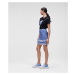 Sukňa Karl Lagerfeld Boucle Skirt W/ Fringes Modrá