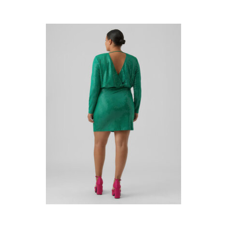 Vero Moda Curve Koktejlové šaty Kalla 1027822 Zelená Regular Fit