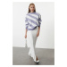 Trendyol Lilac Striped Knitted Sweater