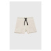 Detské krátke nohavice Sisley béžová farba, jednofarebné, nastaviteľný pás