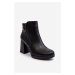 Women's High Heeled Ankle Boots with Zippers Black Ryelle
