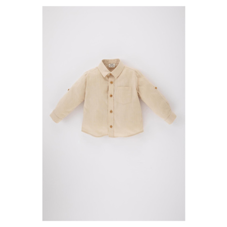 DEFACTO Baby Boy Poplin Basic Long Sleeve Shirt