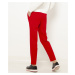 Červené skrátené straight fit nohavice CAMAIEU - XS
