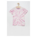 Detské bavlnené tričko Guess ružová farba, vzorovaný
