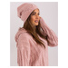 Dusty pink knitted hat with cashmere