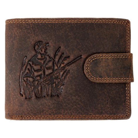 Wild Luxusná pánska peňaženka s prackou - Lovec - hnedá