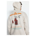 Trendyol Stone Oversize/Wide Cut Hooded Animal Printed Fleece/Warm Sweatshirt