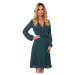 Pleated dress with a neckline and long sleeves Numoco