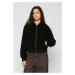 Women's Oversized Jacket Sherpa Bomber Jacket Black