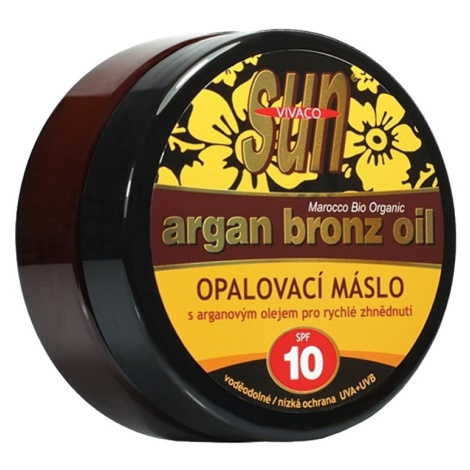 VIVACO SUN Argan Oil opaľovacie maslo SPF 10 s argánovým olejom pre rýchle zhnednutie 200ml - VI