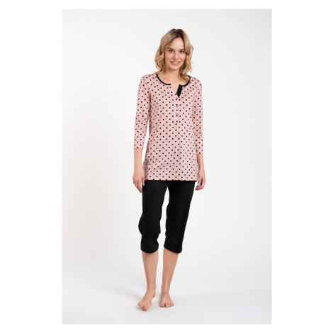 Pajamas Marit 3/4 sleeve, 3/4 legs - print/black Italian Fashion