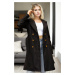 68115 Dewberry Belted Women Trenchcoat-BLACK