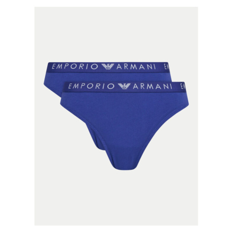 Emporio Armani Underwear Súprava 2 kusov brazílskych nohavičiek 163337 4F227 07191 Modrá