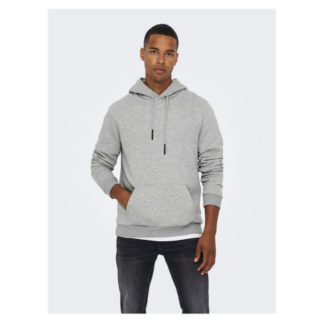 Grey men's hoodie ONLY & SONS Ceres - Men's