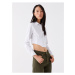 LC Waikiki Women's Plain Long Sleeve Crop Shirt