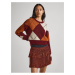 Burgundy women's patterned sweater with alpaca Pepe Jeans Eliot - Women