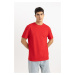 DEFACTO New Regular Fit Crew Neck Short Sleeve 100% Cotton Basic T-Shirt