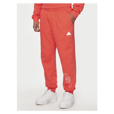 Adidas Teplákové nohavice Graphic Print IS2009 Červená Regular Fit