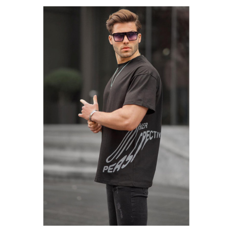 Madmext Men's Black Patterned T-Shirt 6178