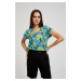 Women's T-shirt with tropical pattern MOODO - blue